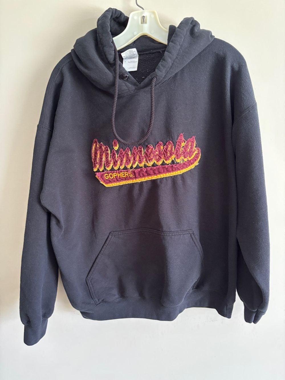 Gildan Black Hoodie with Minnesota Gophers Chenille Logo